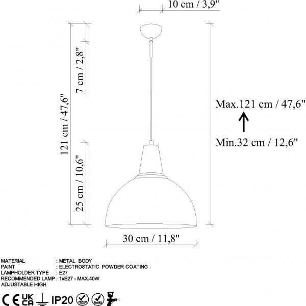 Vignette taklampe 2451 - Vintage