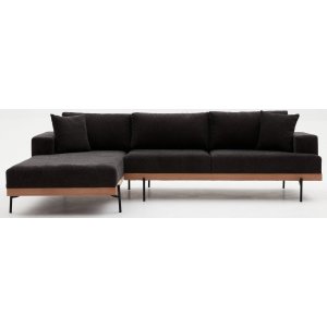 Liva divan sofa venstre - Antrasitt/kobber