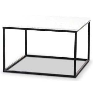 Terrazzo sofabord 75x75cm - Bianco Terrazzo & svart underdel Terrazzo sofabord 75x75cm - Bianco Terrazzo & svart underdel
