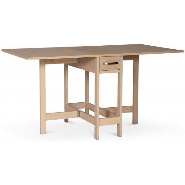 Fr spisegruppe; Fr klaffbord i whitewash med 4 svarte Castor pinnestoler