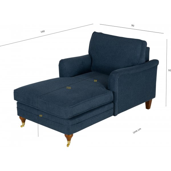 Lenestol Howard sjeselong bl - Watford Deluxe