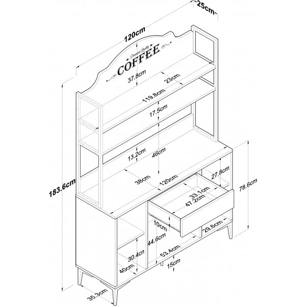 Jericho skap 130 - Hvit Jericho skap 130 - Hvit