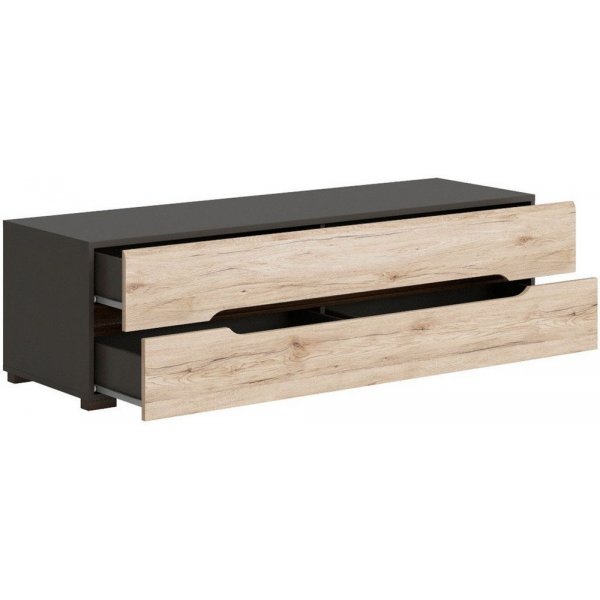 Brynolf mediabenk - Grå/eik Brynolf mediabenk - Grå/eik