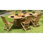 Grunnebo ovalt spisebord 180-240 cm butterfly - Teak