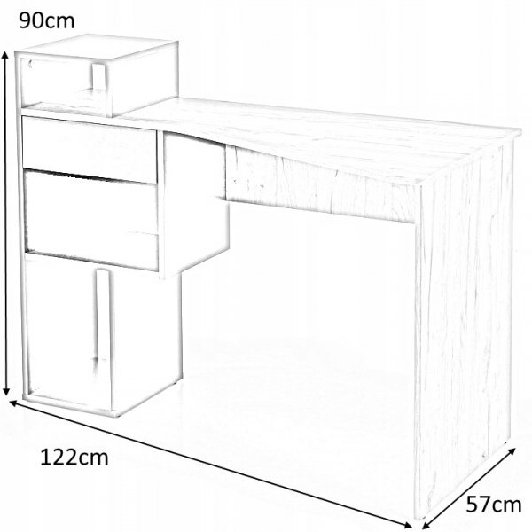 Spurs skrivebord 122x57 cm - Eik/hvit Spurs skrivebord 122x57 cm - Eik/hvit