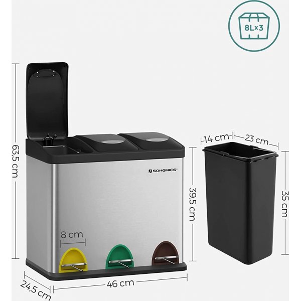 Maiken avfallsbeholder 24 l - Sølv Maiken avfallsbeholder 24 l - Sølv