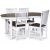 Skagen spisegruppe; spisebord 160/210x90 cm - Hvit / brunoljet eik med 4 Skagen stoler brun / Hvit