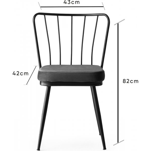 Ylva stol - svart/mrk gr