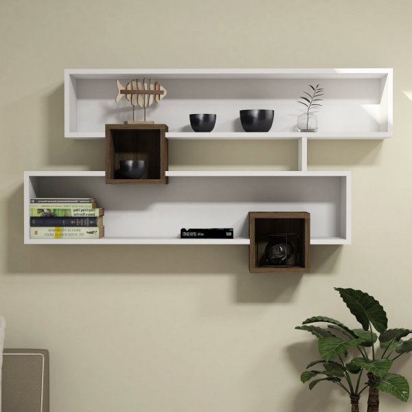 Karen vegghylle - Valnøtt/hvit Karen vegghylle - Valnøtt/hvit