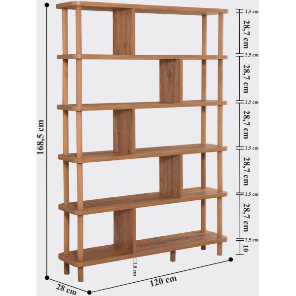 Meta bokhylle - Furu