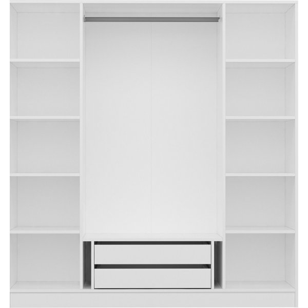 Cikani garderobe 180x52x210 cm - Hvit/fume Cikani garderobe 180x52x210 cm - Hvit/fume