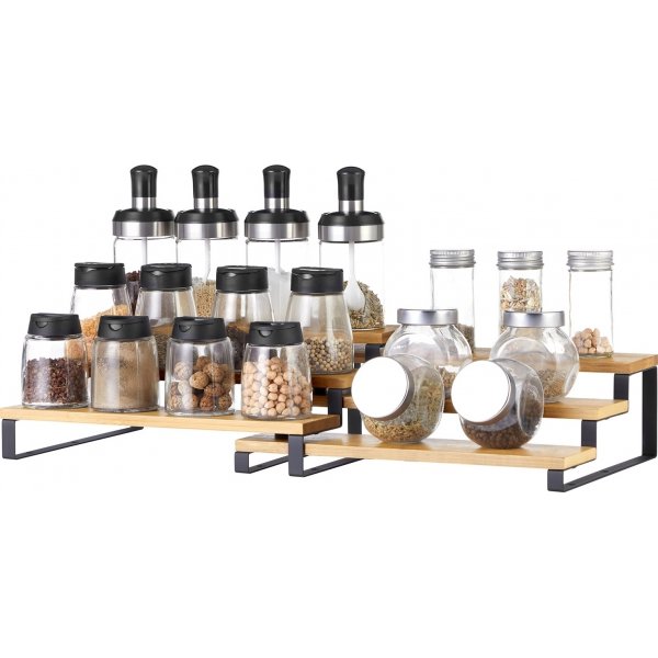 Biharat krydderhylle, 2 stk - Bambus/svart Biharat krydderhylle, 2 stk - Bambus/svart