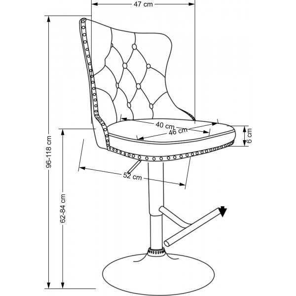 Pelican barstol 117 - Grå Pelican barstol 117 - Grå