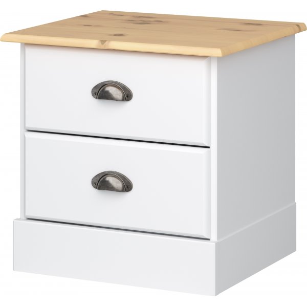 Nola nattbord - Hvit/beige Nola nattbord - Hvit/beige