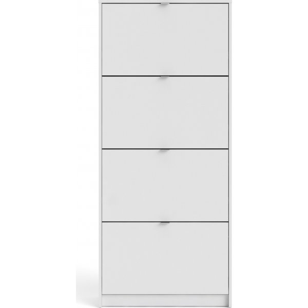 Sko dypt skoskap med 4 rom - Hvit