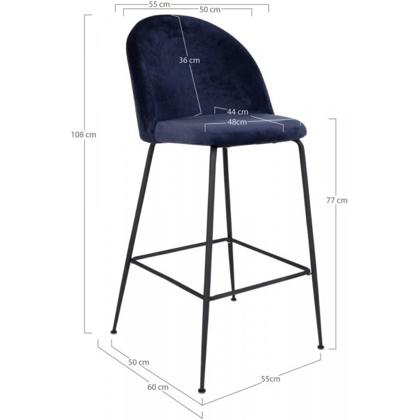 Lausanne Bar krakk - Bl/Svart