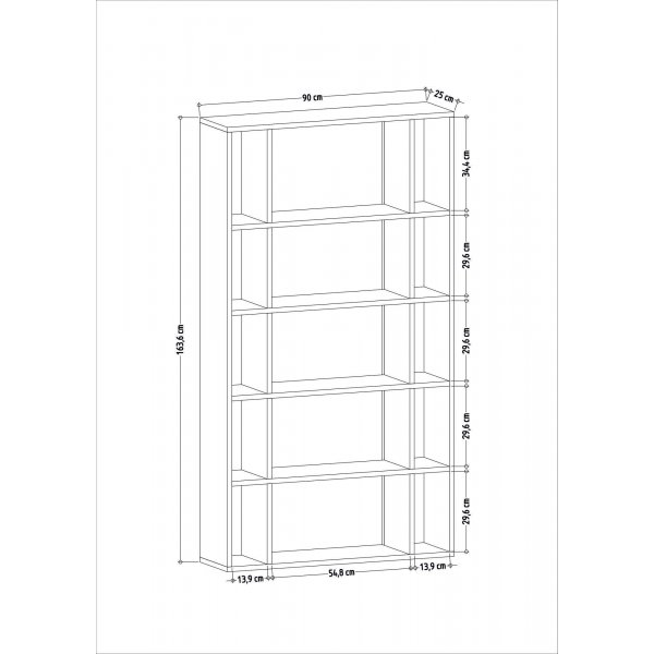 Sanborn bokhylle - Eik