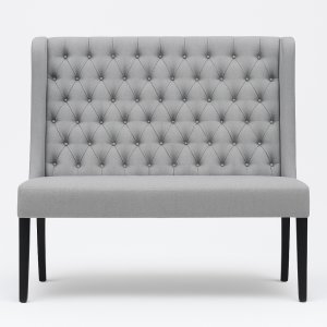 Kjøkkensofa i grått stoff, 120 cm bred Kjøkkensofa i grått stoff, 120 cm bred