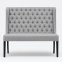 Kjkkensofa i grtt stoff, 120 cm bred