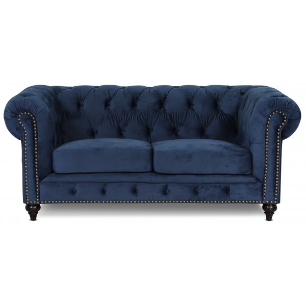 Chesterfield Montgomery 2-seters sofa - Bl flyel