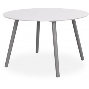 Rosvik rundt spisebord 120 cm - Hvit/gr + Mbelpleiesett for tekstiler