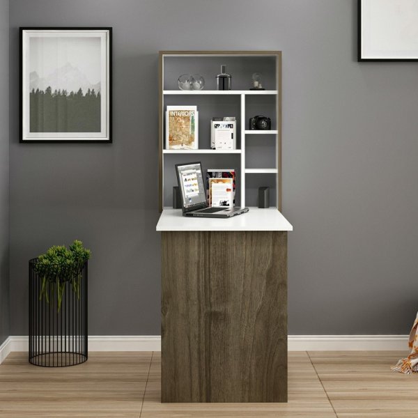 Magicbox skrivebord 77 x 58 cm - Hvit/eik