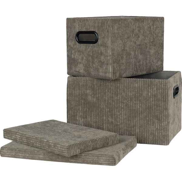 Augusta oppbevaringsbokser med lokk - Olivengrønn Augusta oppbevaringsbokser med lokk - Olivengrønn