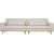 Ranger bred sofa i beige kordflyel - 280 cm