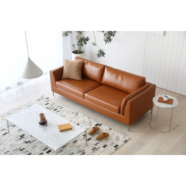 Cansas 3-seters sofa i cognac + Tekstilrens for møbler Cansas 3-seters sofa i cognac + Tekstilrens for møbler