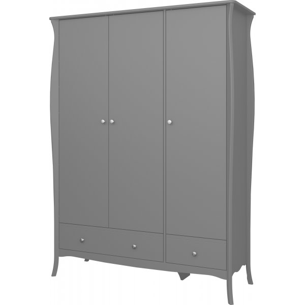 Barokk garderobe med 3 dører - Grå Barokk garderobe med 3 dører - Grå