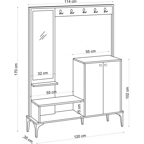 Andy gangmøbel - Eik Andy gangmøbel - Eik