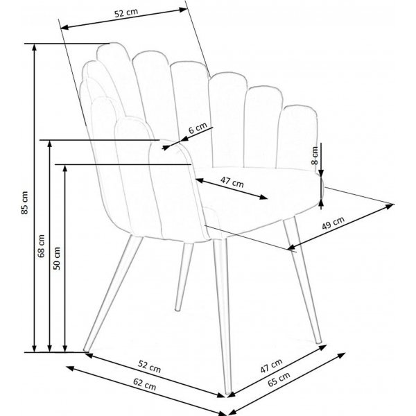 Cadeira spisestuestol 410 - Rosa Cadeira spisestuestol 410 - Rosa
