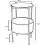 Pergo sidebord med kurv 40 cm - Sort/eik