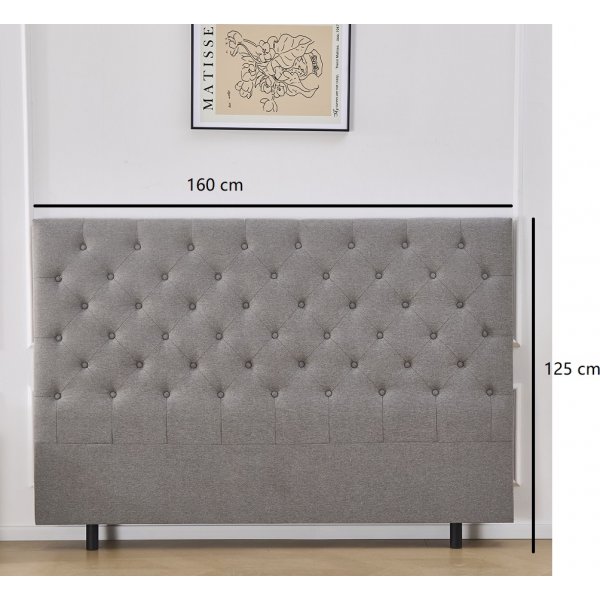 Deluxe vattert sengegavl 160x125 cm - Gr