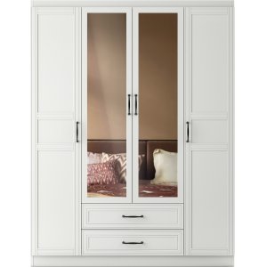 Henna garderobe 140 x 50 x 210 cm - Hvit Henna garderobe 140 x 50 x 210 cm - Hvit