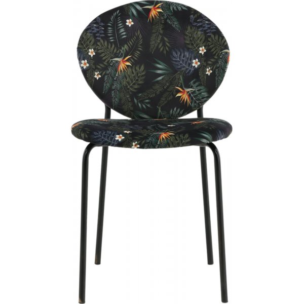 Ekefors spisestol - Svart blomsterstoff