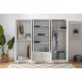 Lia garderobe 210 x 52 x 210 cm - Hvit