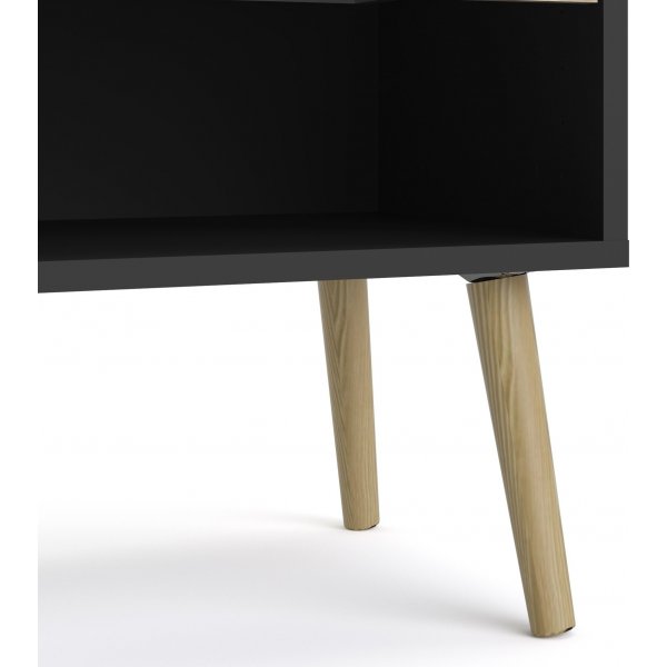 Oslo nattbord - Sort/eik Oslo nattbord - Sort/eik