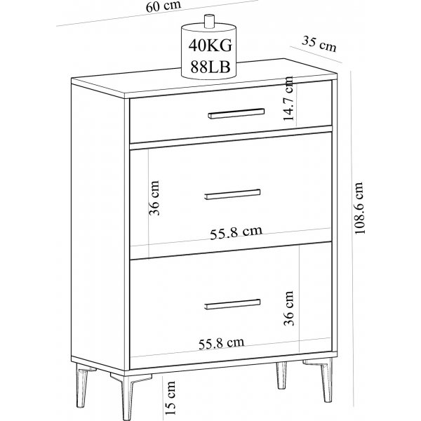 Alberto kommode - Hvit/safir Alberto kommode - Hvit/safir