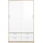 Line garderobe - Eik/hvit