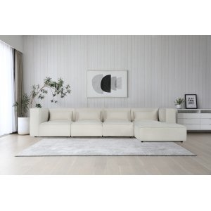 Nees modulsofa i hvit bouclé - combo 1 Nees modulsofa i hvit bouclé - combo 1