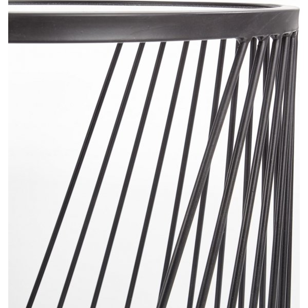 Ambani salongbord Ø42/50 cm - Røkt glass/sort Ambani salongbord Ø42/50 cm - Røkt glass/sort