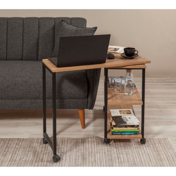 Melin sidebord - Furu/svart