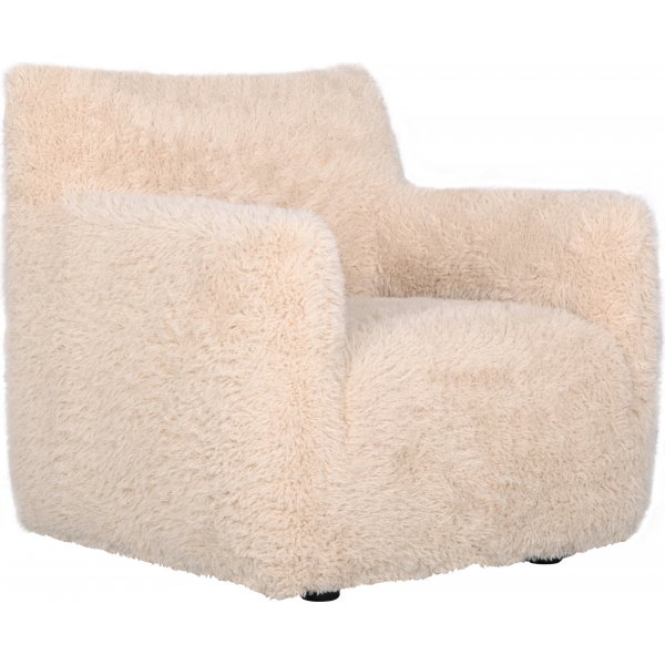 Fluffy beige lenestol