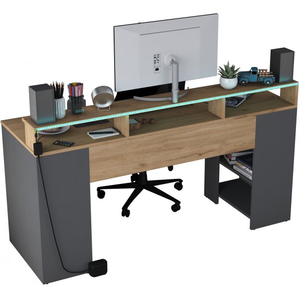 Ludanto skrivebord - Valnøtt/antrasitt Ludanto skrivebord - Valnøtt/antrasitt