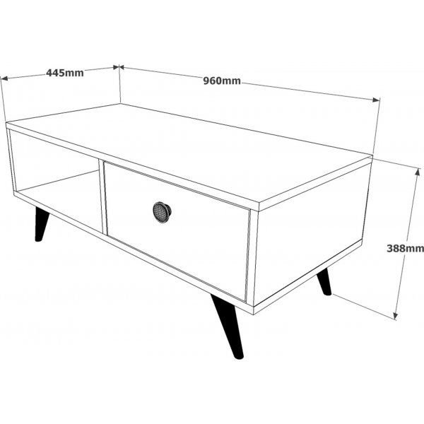Vilamo salongbord - Furu/antrasitt Vilamo salongbord - Furu/antrasitt