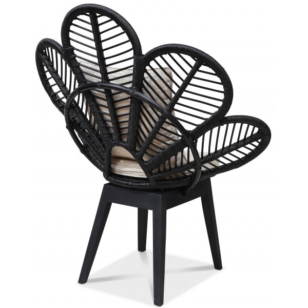 Peacock loungelenestol med pute - Svart Peacock loungelenestol med pute - Svart