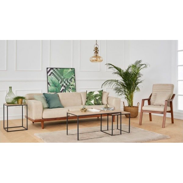 Atlantis sidebord - Valnøtt/svart Atlantis sidebord - Valnøtt/svart