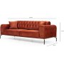 Siesta Capitone 3-seters sofa - Oransje