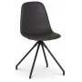Omni spisegruppe, rundt spisebord 130 cm inkludert 4 stk. svarte Bridge svingbare stoler - Svartbeiset eik + 4.00 x Serviettringer
